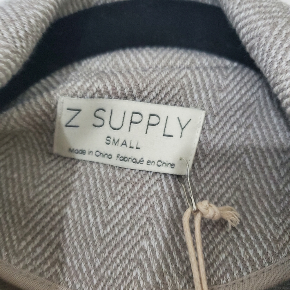 Z Supply Gray Herringbone Long Blazer - Picture 2 of 3